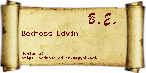 Bedross Edvin névjegykártya